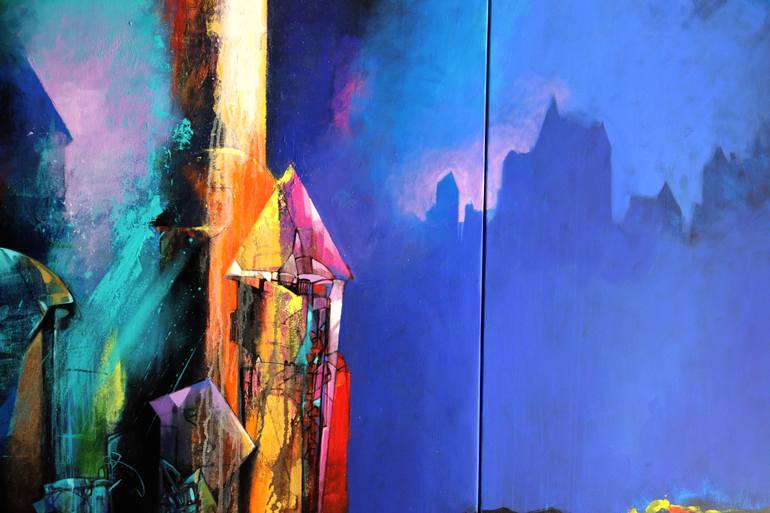 Original Conceptual Abstract Painting by Pradip Sengupta