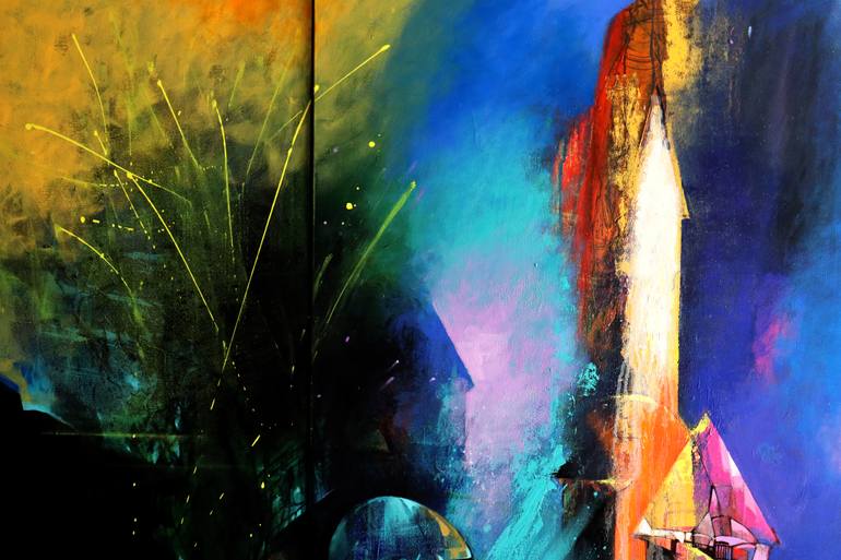 Original Conceptual Abstract Painting by Pradip Sengupta