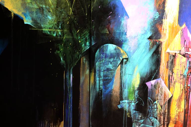 Original Conceptual Abstract Painting by Pradip Sengupta