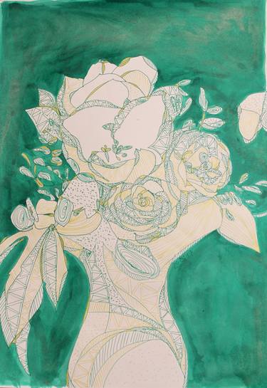 Original Impressionism Floral Drawings by Daniela Neumann