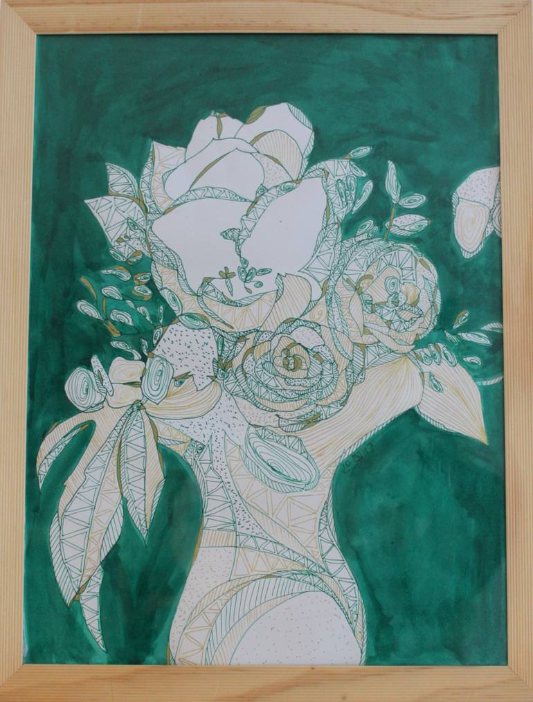 Original Floral Drawing by Daniela Neumann