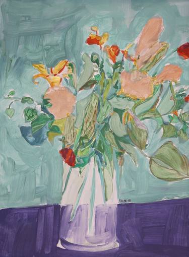 Original Figurative Floral Paintings by Daniela Neumann