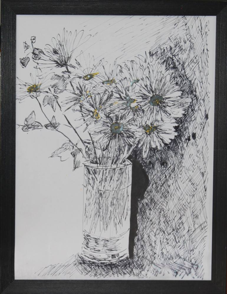 Original Figurative Floral Drawing by Daniela Neumann