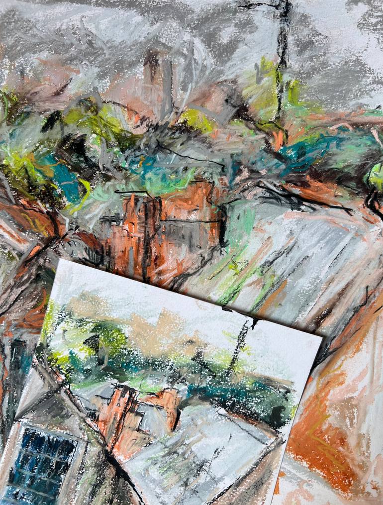 Original Abstract Expressionism Landscape Mixed Media by Ivan Grieve