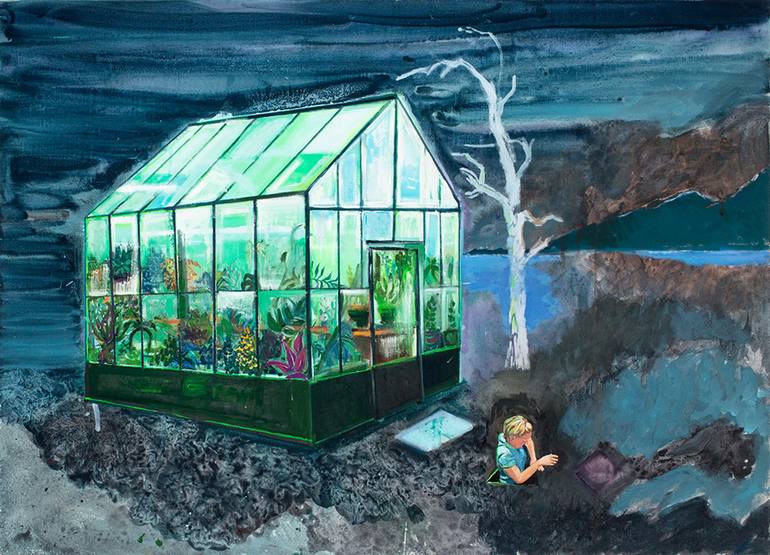 Vedrørende Lav en snemand vegne Szklany dom (Glass house) Painting by Agnieszka Strojna | Saatchi Art