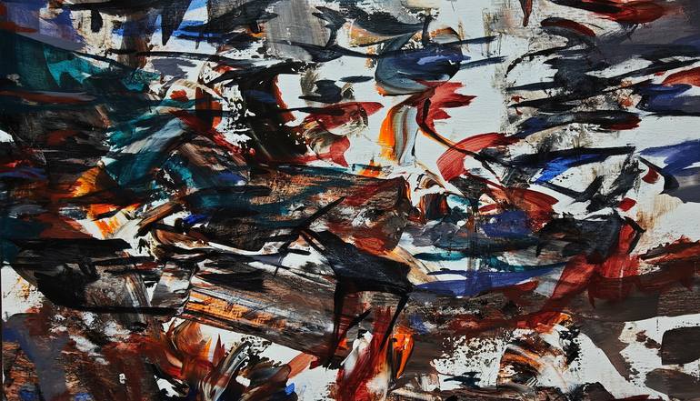 Original Abstract Expressionism Abstract Painting by Daniel Bulimar Henciu