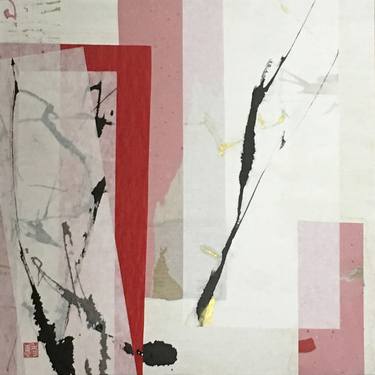 Original Abstract Expressionism Abstract Collage by Kae Seak