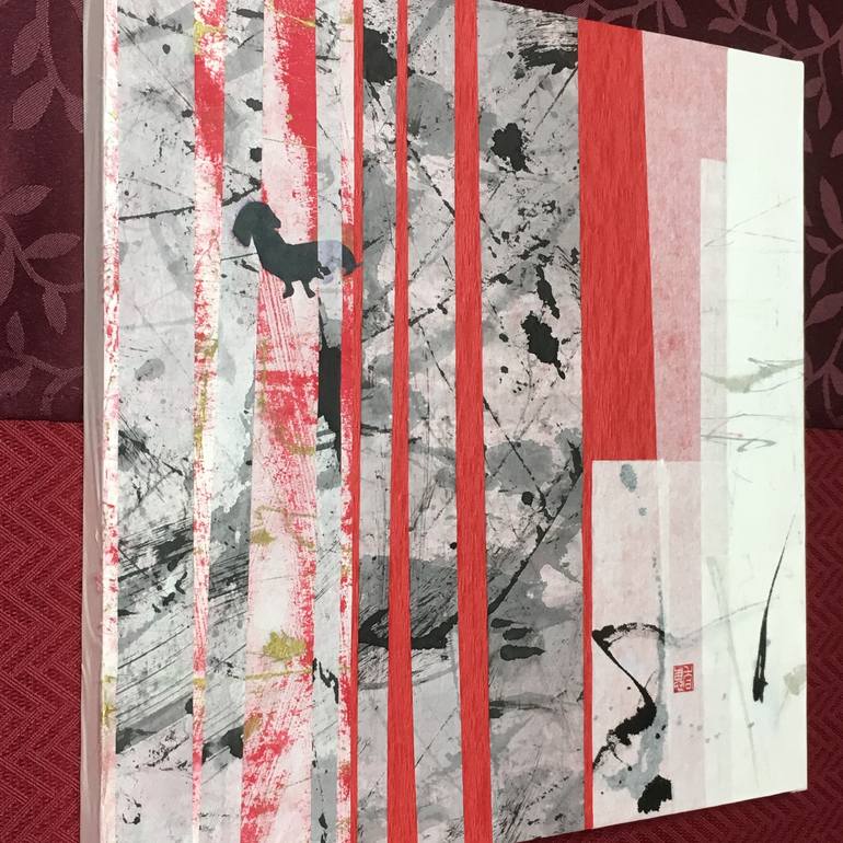 Original Abstract Expressionism Abstract Collage by Kae Seak