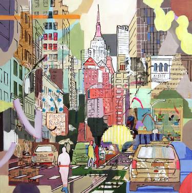Original Abstract Cities Paintings by Enrico Da Campo