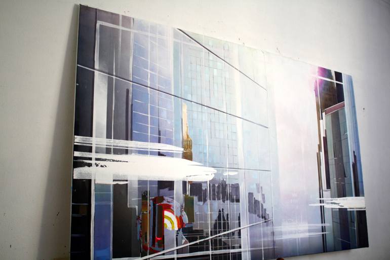 Original Abstract Cities Painting by Enrico Da Campo