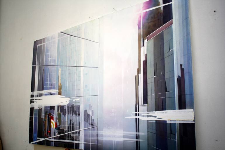 Original Abstract Cities Painting by Enrico Da Campo