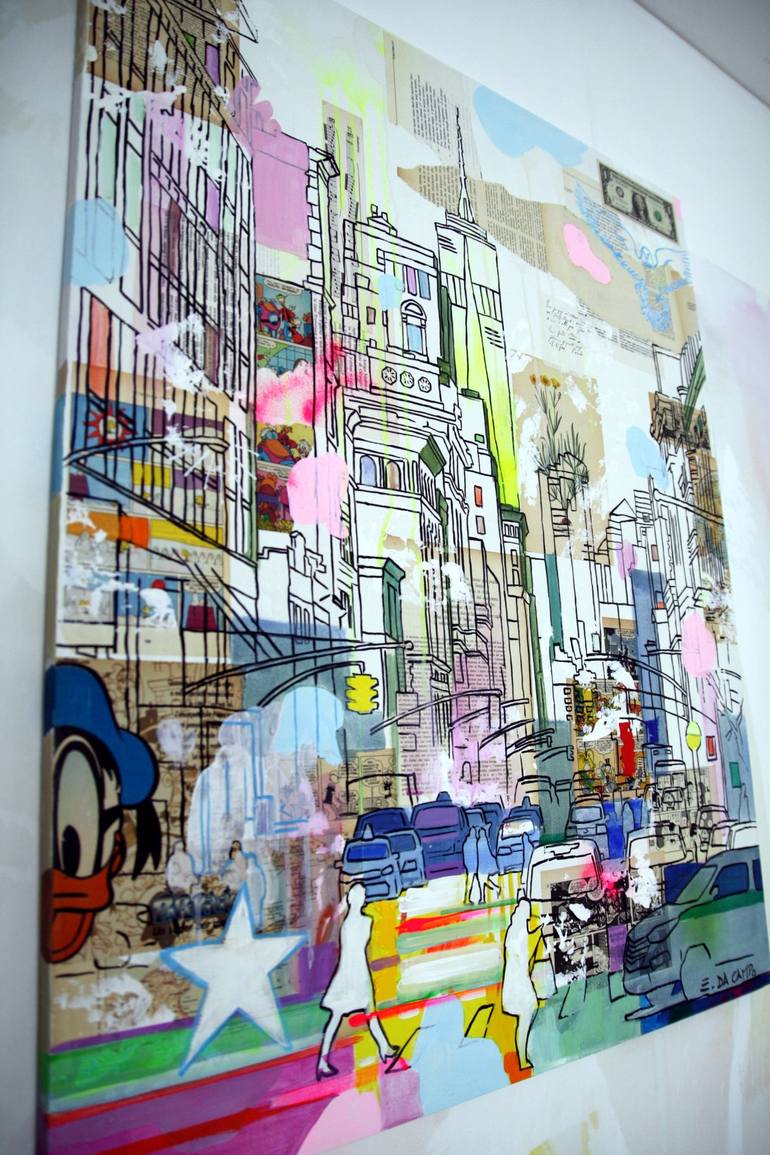 Original Abstract Cities Painting by Enrico Da Campo