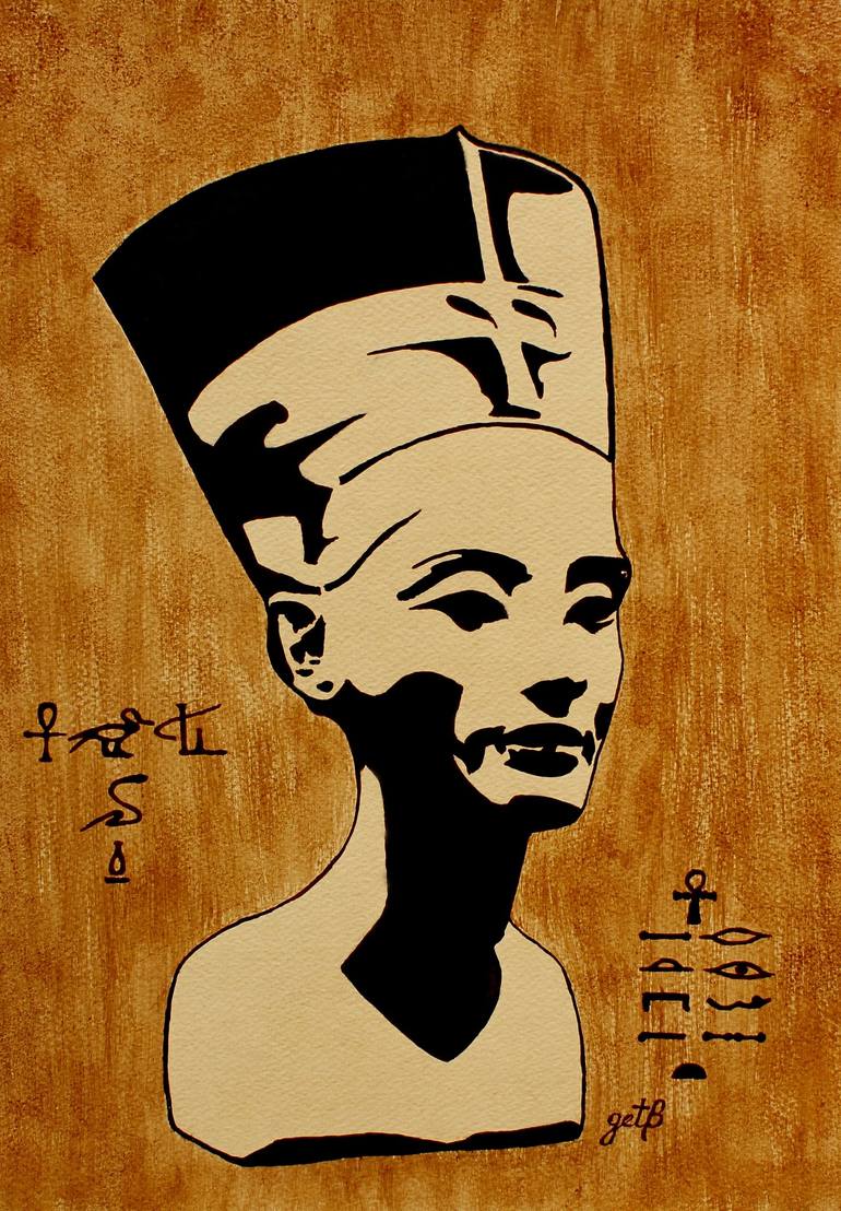 Nefertiti Egyptian Queen original coffee painting Painting by ...