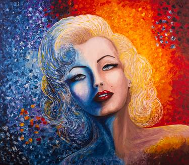 Marilyn Monroe original acrylic palette knife painting thumb