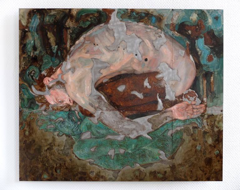 Original Abstract Men Painting by Sabatino Cersosimo