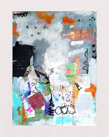 Original Abstract Expressionism Abstract Collage by Aisha Khan