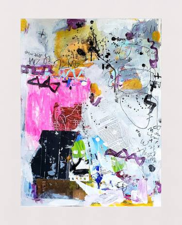 Original Abstract Expressionism Abstract Collage by Aisha Khan