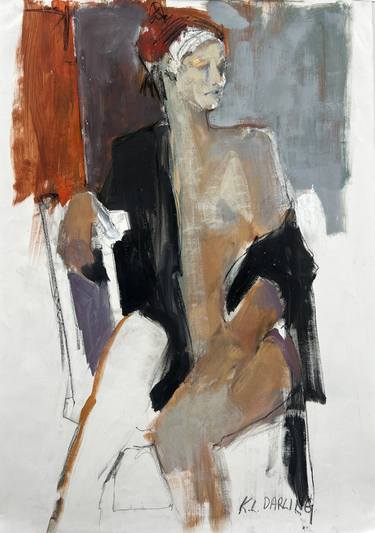Saatchi Art Artist Karen Darling; Mixed Media, “Seated Woman with Robe” #art