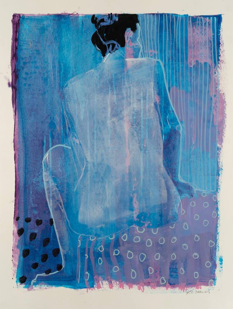 Blue Mood 3 Painting by Karen Darling | Saatchi Art