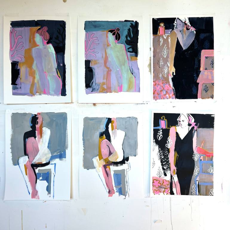 Original Abstract People Painting by Karen Darling