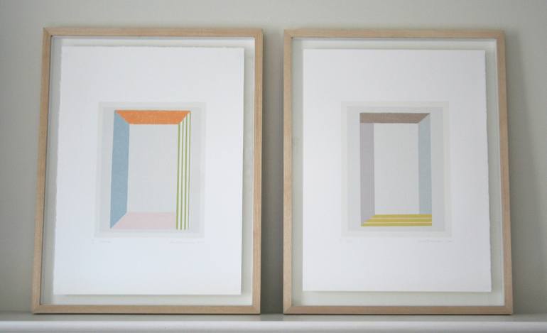 Original geometric Abstract Printmaking by Emma Lawrenson