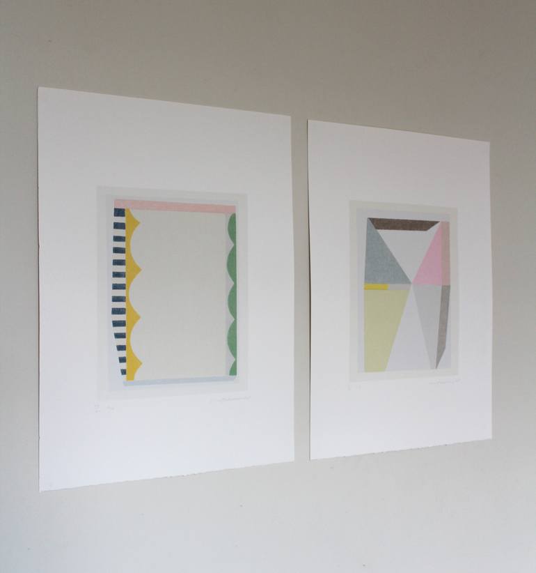 Original Abstract Geometric Printmaking by Emma Lawrenson