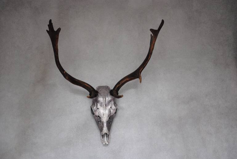 Aquene meaning peace animal skull wall sculpture - Print
