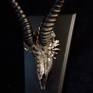 This is inspired by The character the Night King from Game of Thrones. This is a real mounted Springbok Skull adorned with spikes.