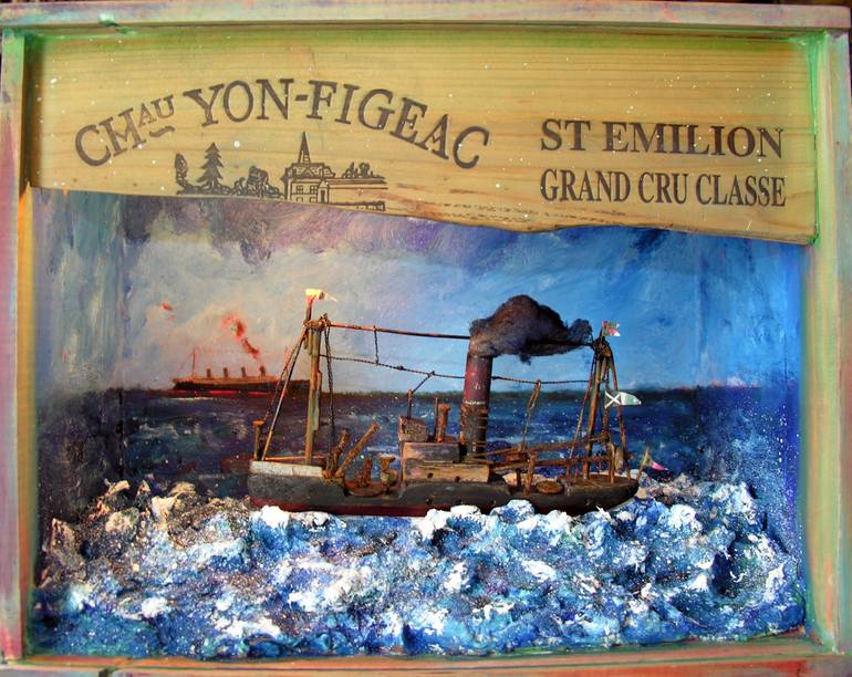 Tramp Steamer with Ocean Liner - Print