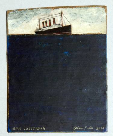 RMS Lusitania Enters Dark Water, 1915. thumb