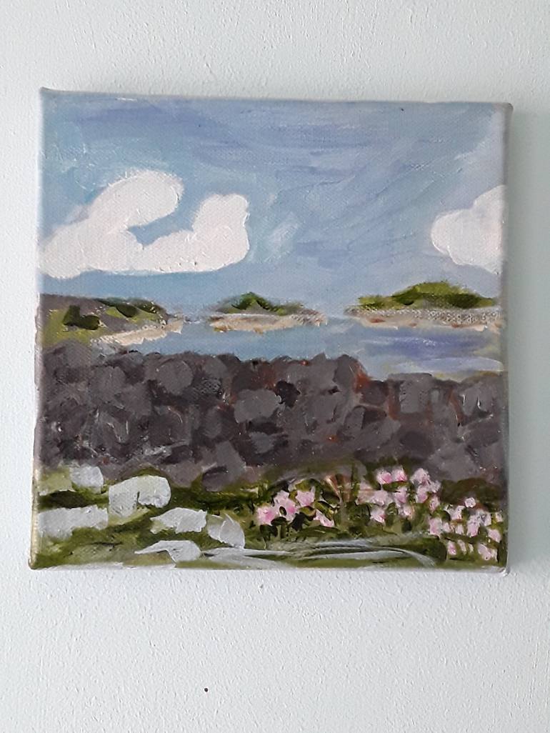 Burren sea pinks Painting by Katherine HALFORD Greene | Saatchi Art