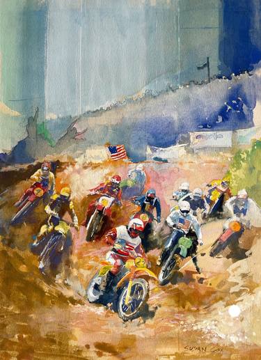 Print of Motorcycle Paintings by susan cox