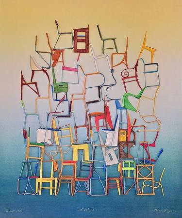 Original Fractal Architecture Paintings by Herman Kuypers