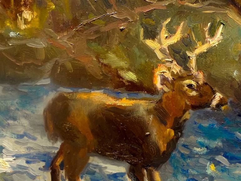 Original Impressionism Animal Painting by Joshua Lance