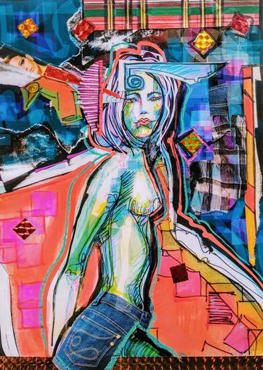 Original Pop Art Nude Paintings by Manuel Hernandez
