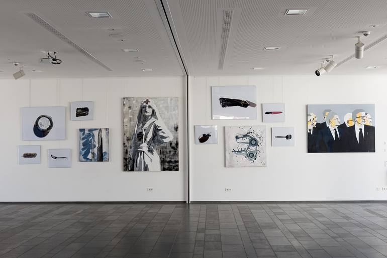 Original Conceptual Abstract Painting by Political Satirical Pop Art Dikla Stern