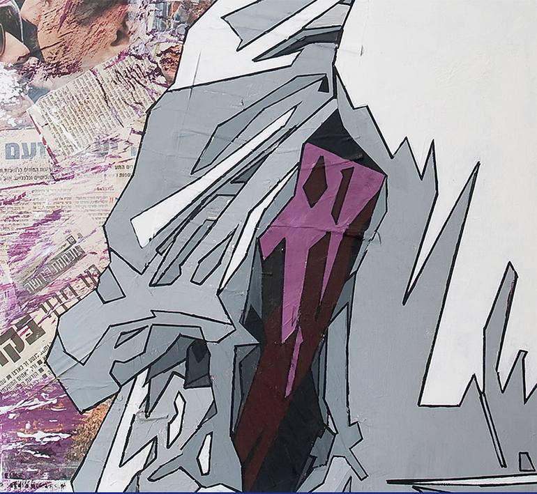 Original Figurative People Painting by Political Satirical Pop Art Dikla Stern