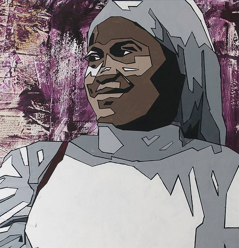 Original Figurative People Painting by Political Satirical Pop Art Dikla Stern