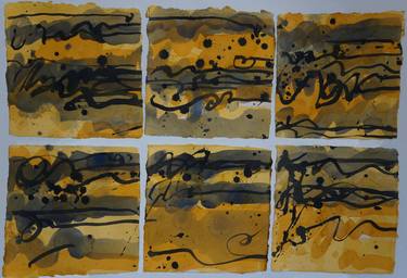 Print of Abstract Calligraphy Paintings by Alicia Montemayor