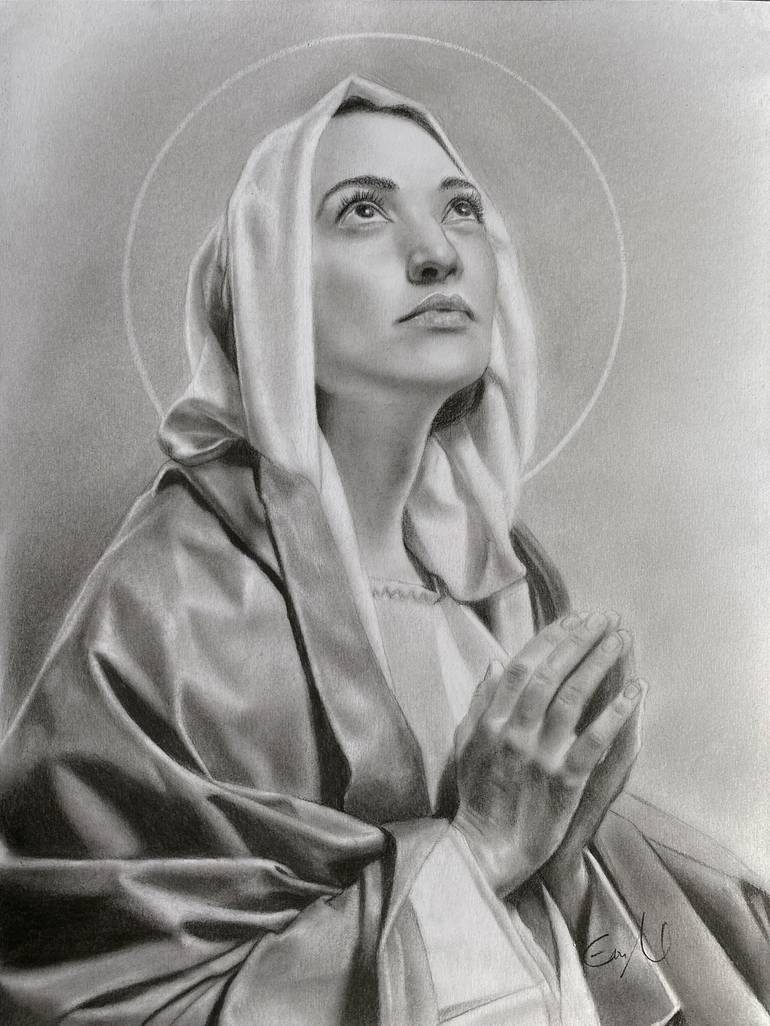 Blessed Mother Drawing by Eric Armusik | Saatchi Art