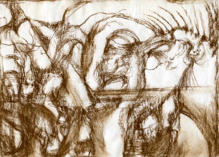 Original Abstract Expressionism Abstract Drawing by Nik Ned