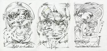 Triptych "Observers" 2010, 30x63 cm. thumb