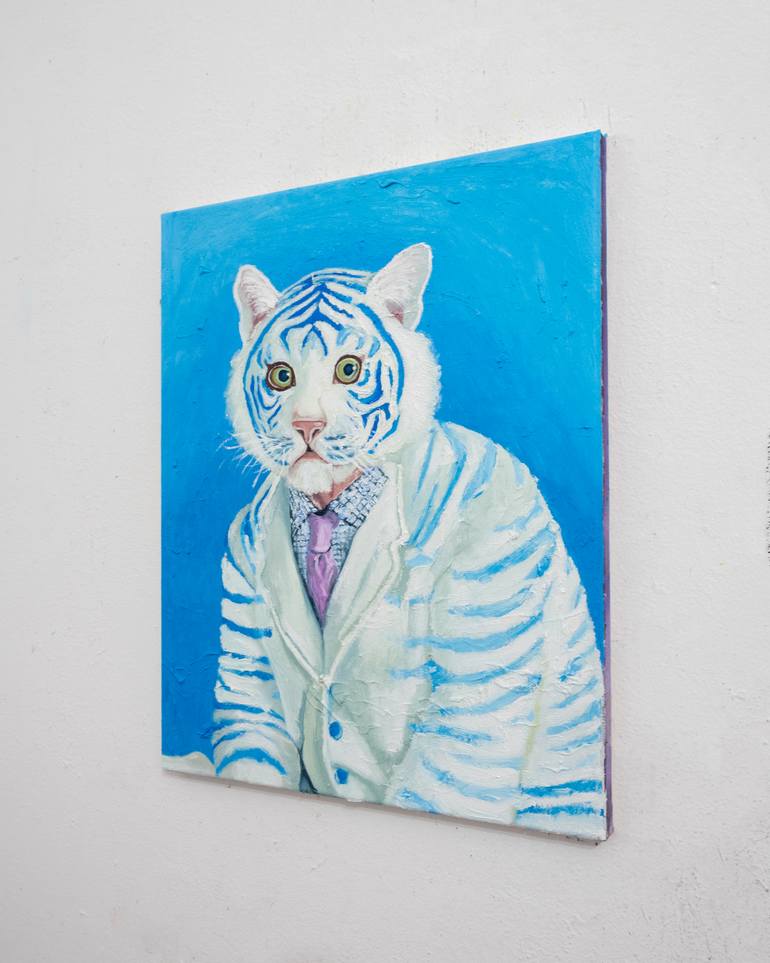Original Figurative Animal Painting by Mihai Cotiga