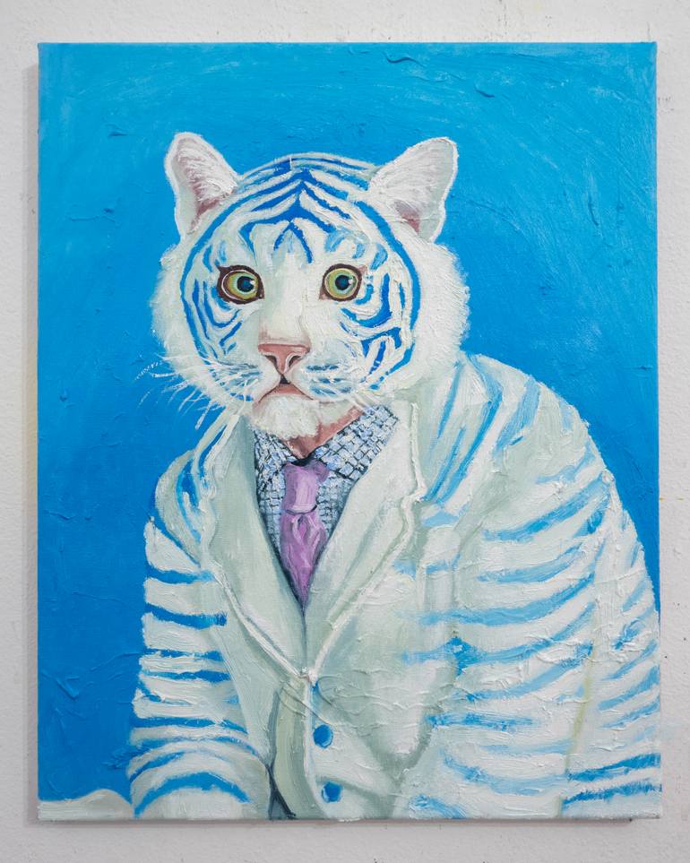 Original Figurative Animal Painting by Mihai Cotiga