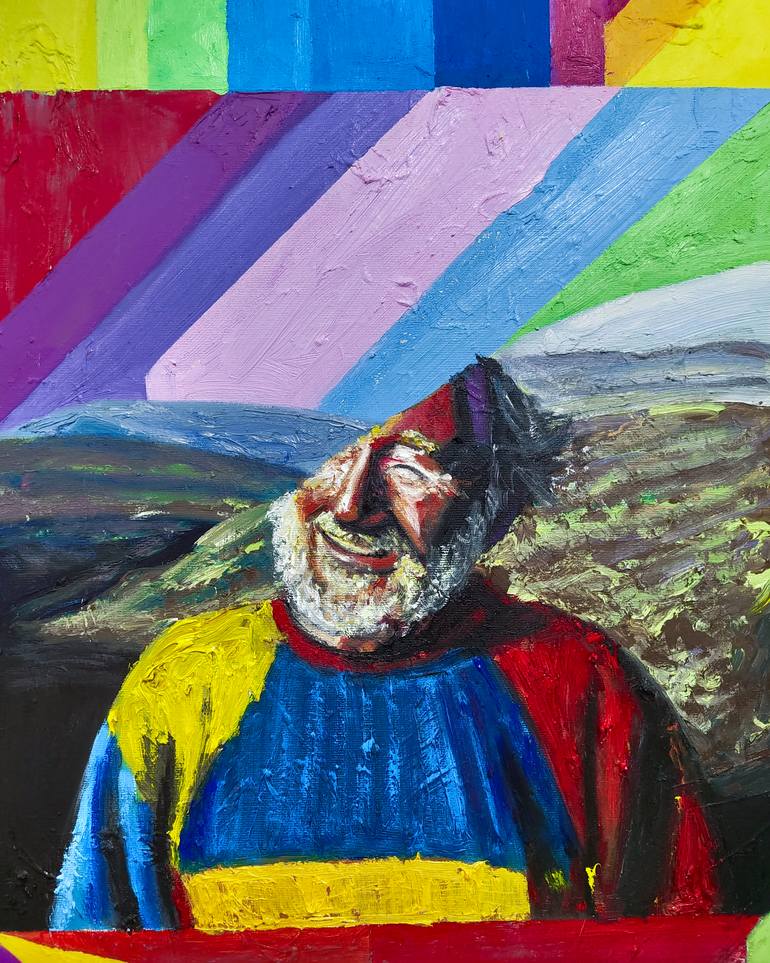 Original Surrealism People Painting by Mihai Cotiga