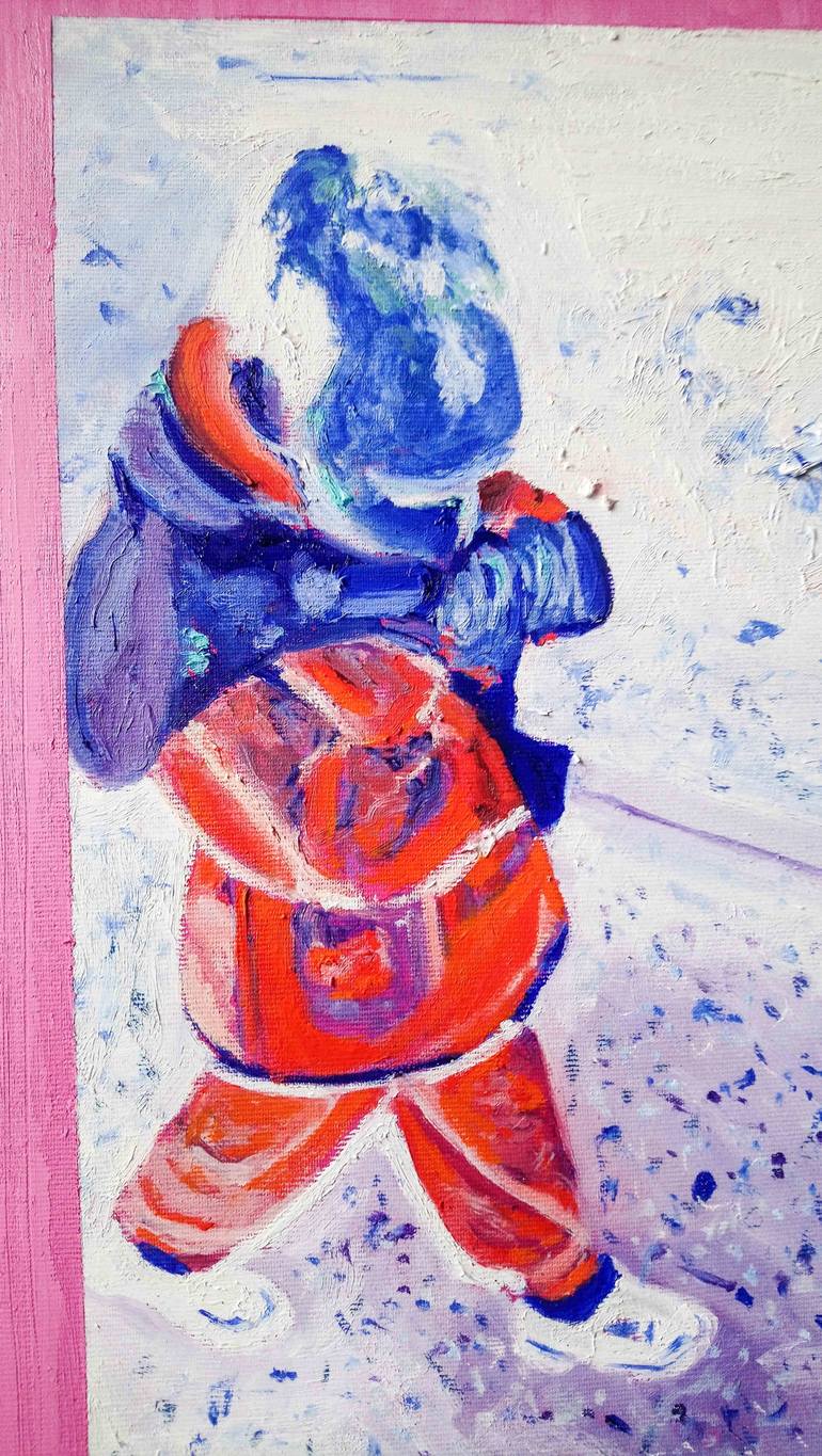 Original Expressionism People Painting by Mihai Cotiga