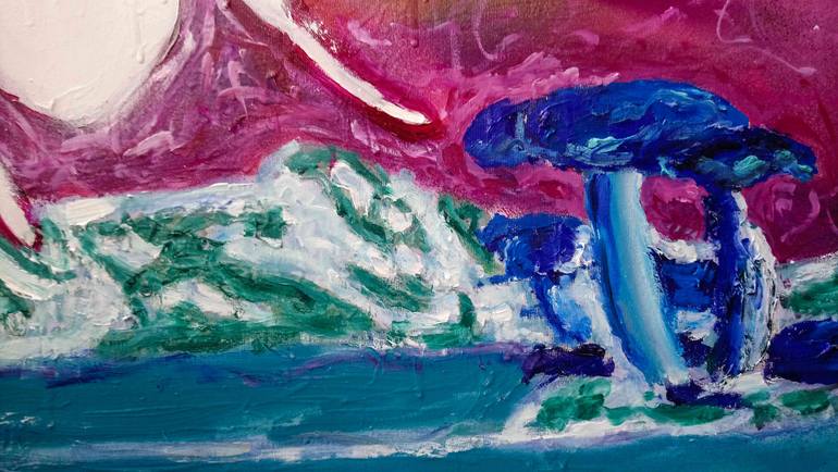 Original Expressionism Outer Space Painting by Mihai Cotiga