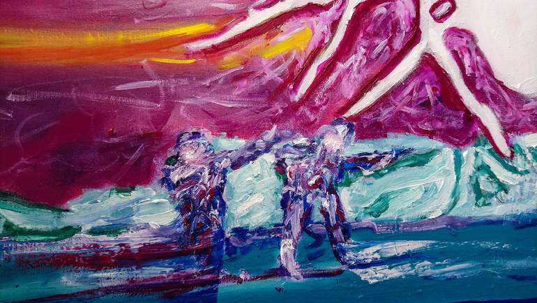 Original Expressionism Outer Space Painting by Mihai Cotiga