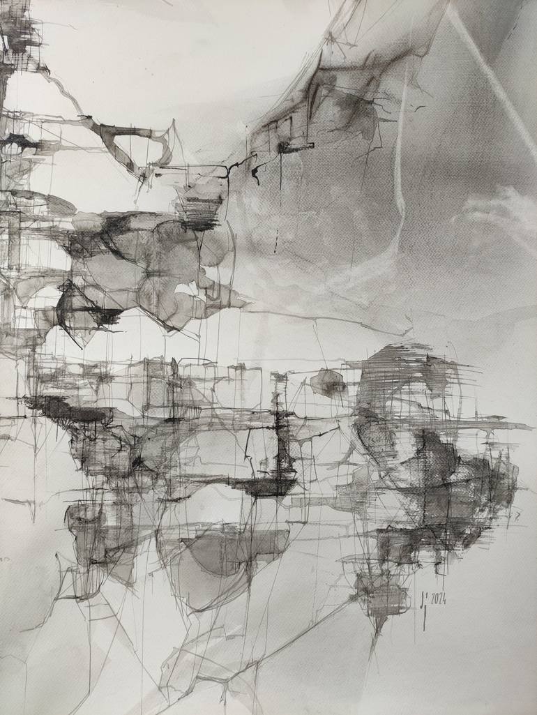 Original Abstract Drawing by Dorota Jedrusik