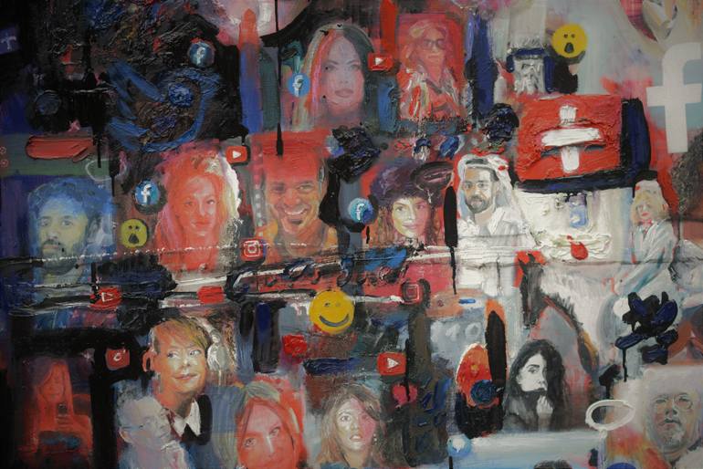 Original Expressionism People Painting by Georg Redzek